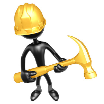 帶錘的建筑工人