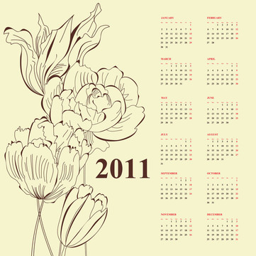 花日歷為2011