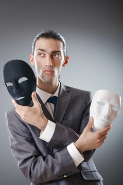 工業(yè)espionate概念與蒙面的商人