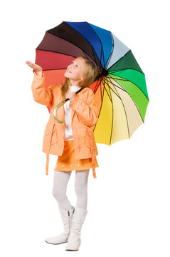 女孩用雨傘