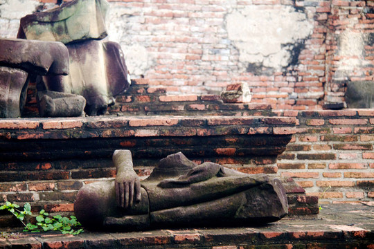 在Wat chaiwattanaram寺塔；Ayutthaya；泰國(guó)