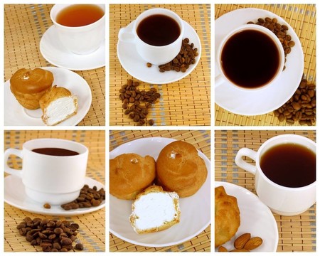 茶與咖啡；拼貼