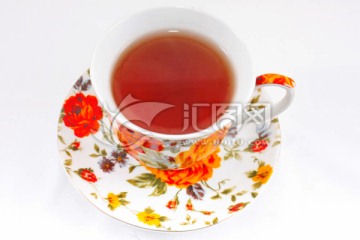 經(jīng)典的紅色和橙色的茶杯