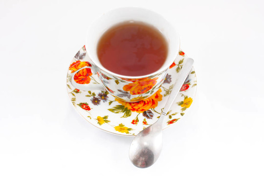 經(jīng)典的紅色和橙色的茶杯