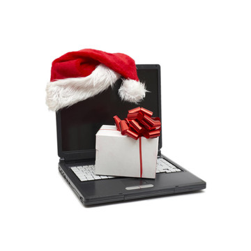 筆記本電腦上的Santa帽子
