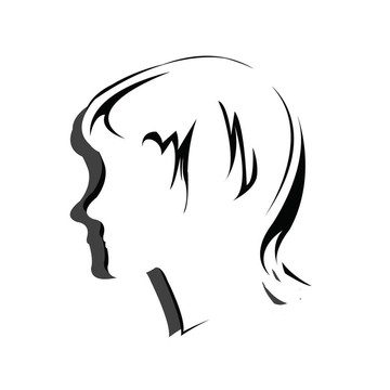 剪影發(fā)型；面部
