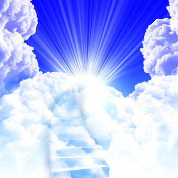 階梯上升到天空