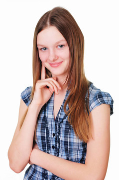 工作室里的一個十幾歲的女孩