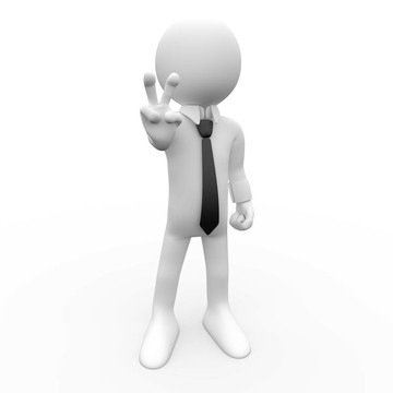 3D人類以勝利的象征