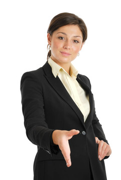 商業(yè)女人提供一個握手