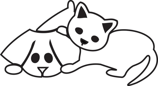可愛(ài)的貓和狗