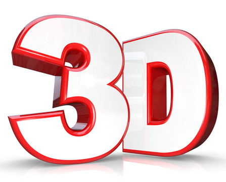 3D紅色字母和數(shù)字三維觀看