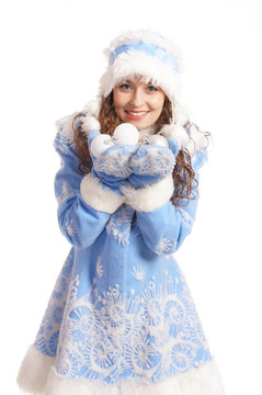 可愛(ài)的雪少女畫像