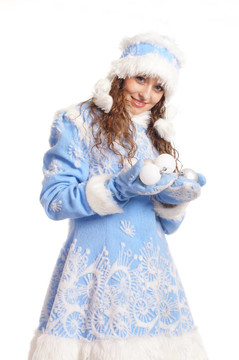 可愛(ài)的雪少女畫像