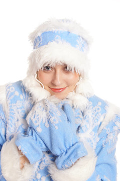 戴帽子的雪少女