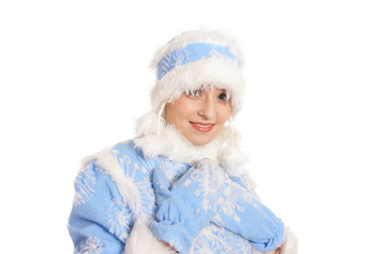 戴帽子的雪少女