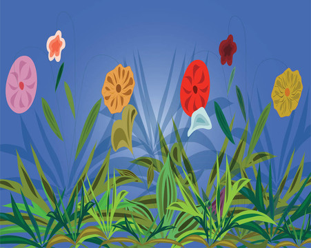五顏六色的花朵背景
