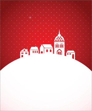 夜鎮(zhèn)和雪的圣誕卡