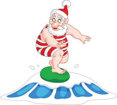 Santa沖浪