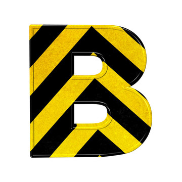黑色和黃色危險條紋字母