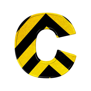 黑色和黃色危險(xiǎn)條紋字母