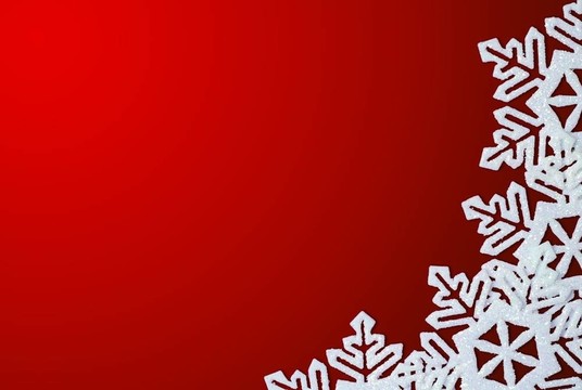 紅色背景與雪花邊框。空間的文字