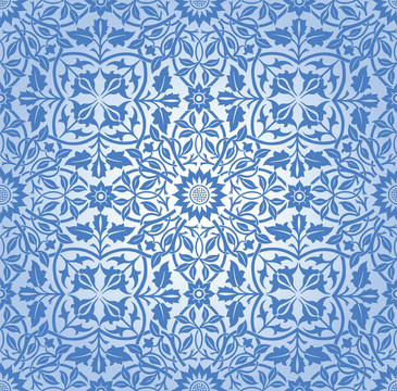 纏繞的花卉圖案的藍(lán)色