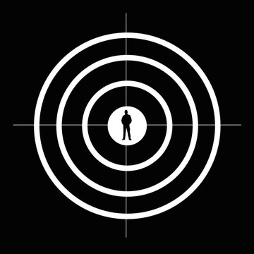 目標(biāo)白人和男人的剪影