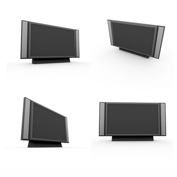 白色電視上的3D渲染