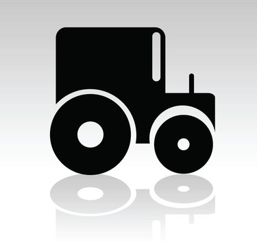 拖拉機(jī)黑色圖標(biāo)插圖