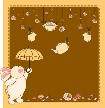 甜蛋糕和兔子