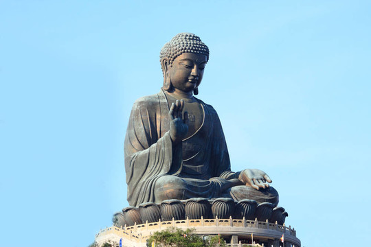 天壇里的巨型佛像。香港；中國(guó)