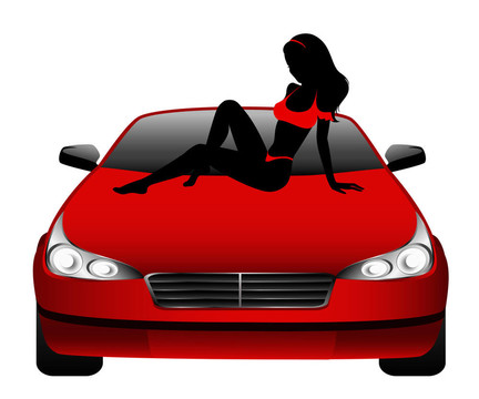 穿著衣服和汽車的女人