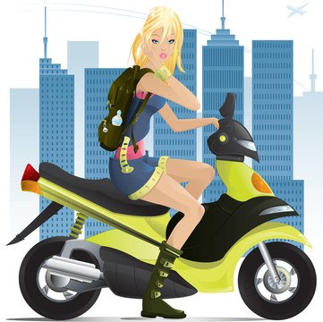 摩托車上的女孩
