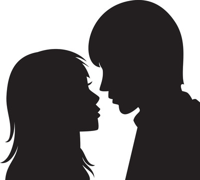 向量的年輕人和女人