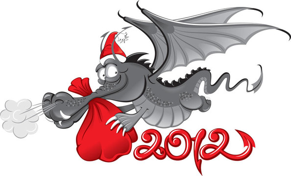 新年2012：歡快的龍帶大圣誕袋