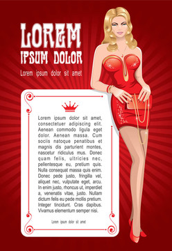 穿紅衣服的女士
