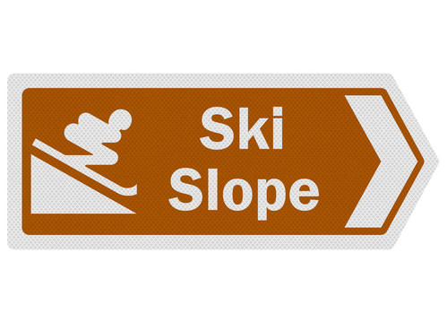 旅游信息系列：照片現(xiàn)實(shí)滑雪坡標(biāo)志