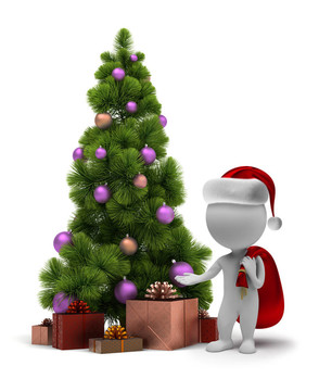 3D小人物- Santa與圣誕樹