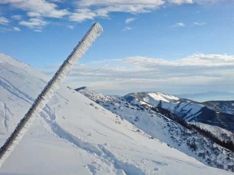 白雪皚皚的山坡