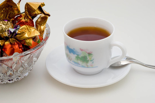 巧克力糖果和紅茶