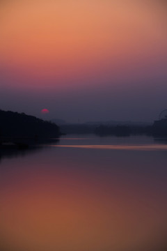 梅溪湖紅日夕陽