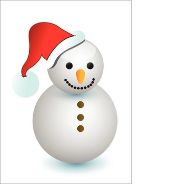 在白色背景上可愛的雪人