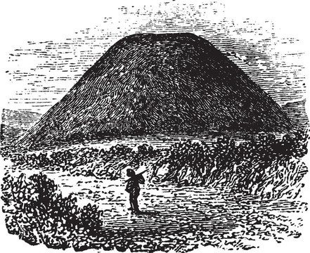 古墓在錫爾伯里山；威爾特郡；英國；英國；復(fù)古雕刻
