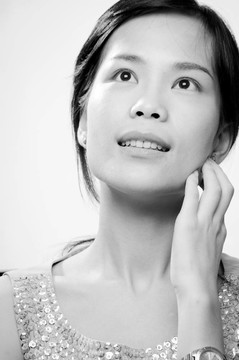 美麗的亞洲女人思想