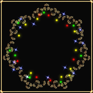 金色的花環(huán)和星星