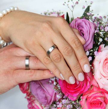 新娘和新郎的結(jié)婚戒指