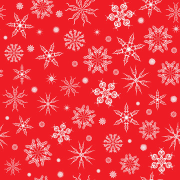 藍(lán)色背景上的白色雪花。