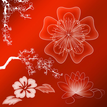 美麗的插圖花卉背景設(shè)計(jì)與梯度