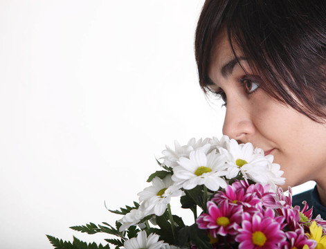 女孩與花